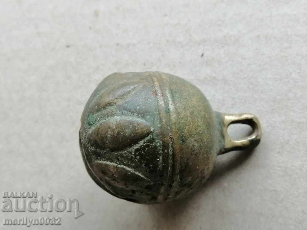 A 19th century bronze nut-type horse cart bell