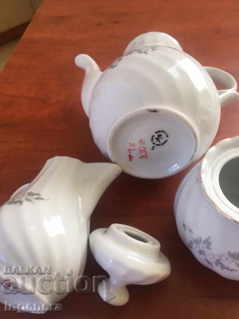Auction POT, POT KETTLE SET PORCELAIN BULGARIA Auction POT, POT KETTLE SET PORCELAIN BULGARIA