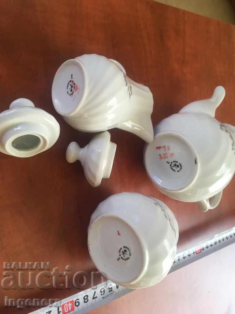 POT, POT KETTLE SET PORCELAIN BULGARIA - 5 POT, POT KETTLE SET PORCELAIN BULGARIA - 5