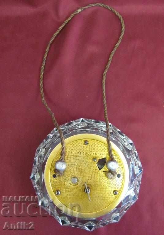 60s Star Crystal Glass Clock Majak USSR - 7 60s Star Crystal Glass Clock Majak USSR - 7