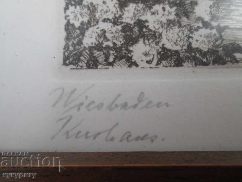 Auction Old Little German Painting Lithograph "Landscape from Germany" Auction Old Little German Painting Lithograph "Landscape from Germany"