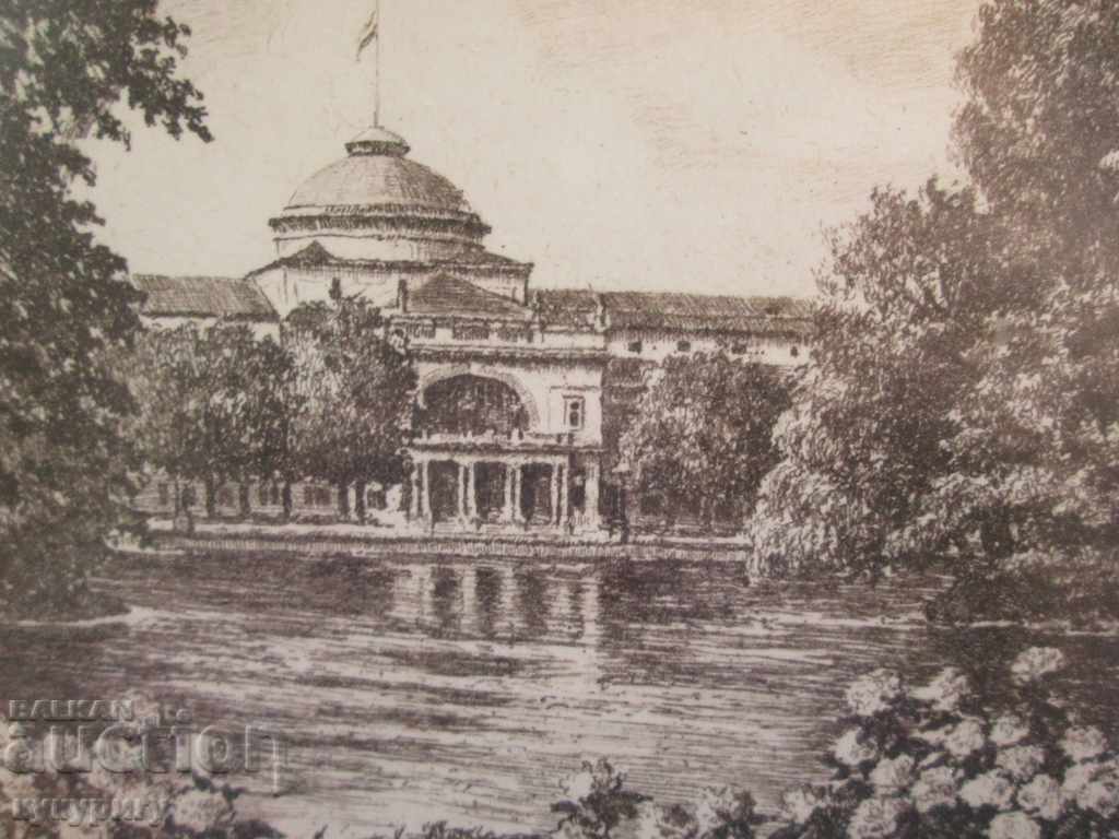 Old Little German Painting Lithograph "Landscape from Germany" - 6 Old Little German Painting Lithograph "Landscape from Germany" - 6