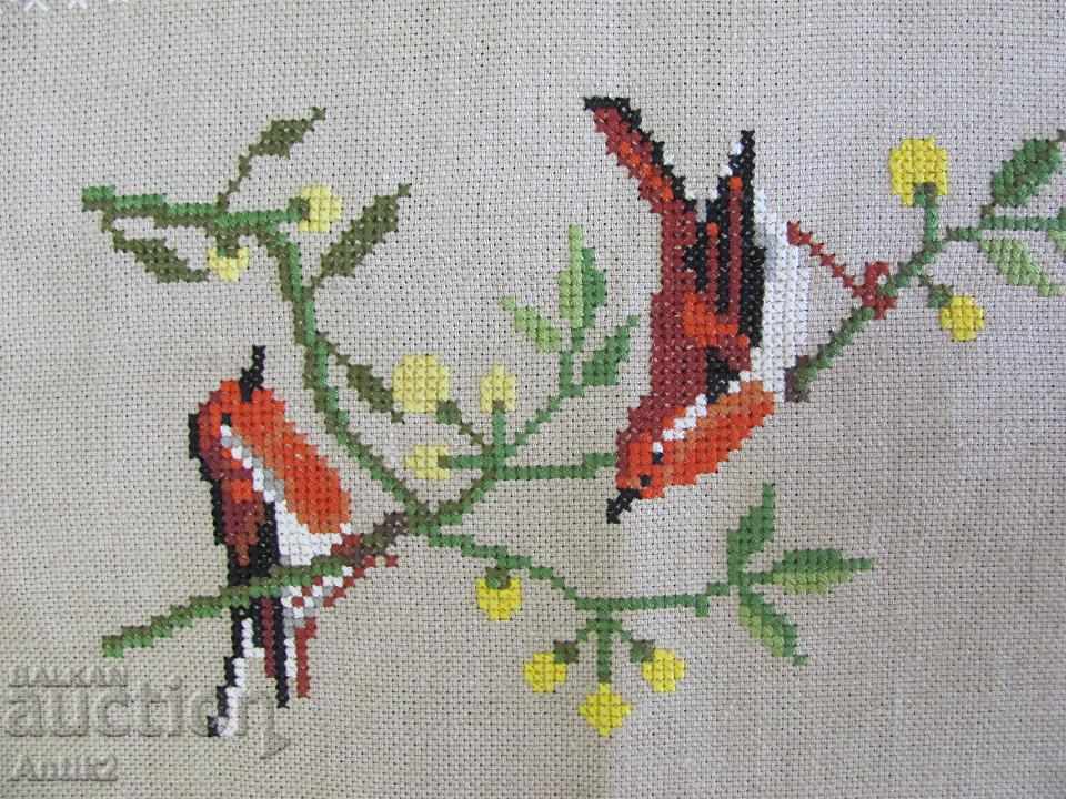 Old hand embroidery and lace box, tablecloth with price 110.00 BGN | € 56.24