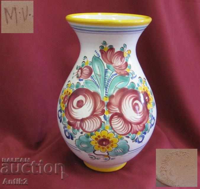 Old Majolica Vase Czechoslovakia