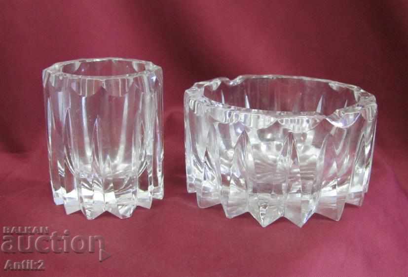 Old Crystal Glass Set Ashtray & Cigarette Cup with price 230.00 BGN | € 117.60 Old Crystal Glass Set Ashtray & Cigarette Cup with price 230.00 BGN | € 117.60