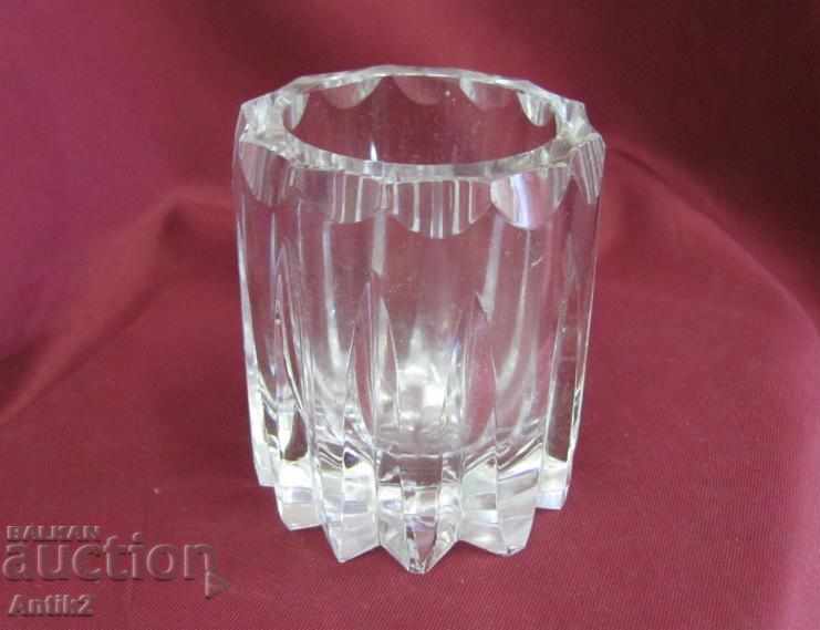 Old Crystal Glass Set Ashtray & Cigarette Cup - 6 Old Crystal Glass Set Ashtray & Cigarette Cup - 6