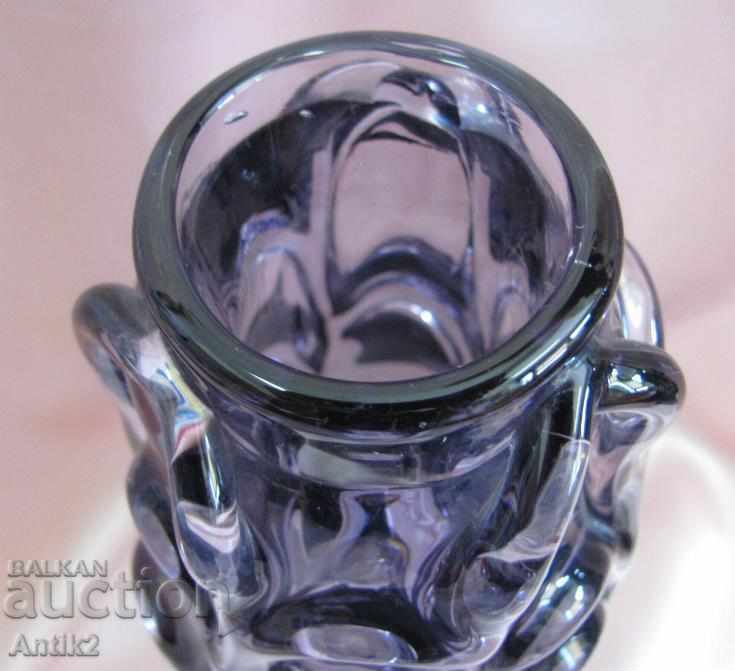 Old Murano Crystal Glass Solid Purple Vase with price 480.00 BGN | € 245.42 Old Murano Crystal Glass Solid Purple Vase with price 480.00 BGN | € 245.42