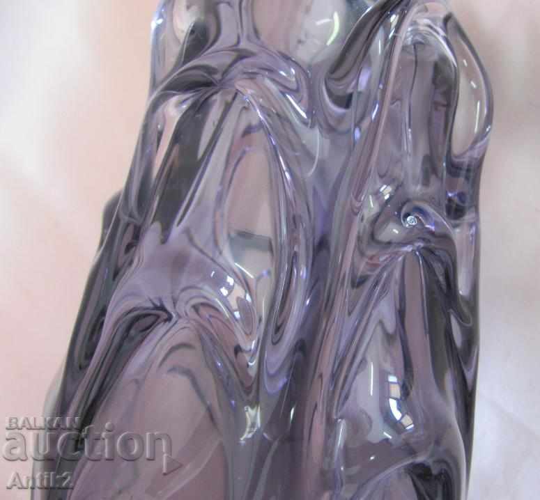 Old Murano Crystal Glass Solid Purple Vase - 6 Old Murano Crystal Glass Solid Purple Vase - 6