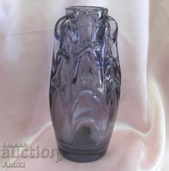 Vase vechi de cristal de Murano Solid Purpuriu