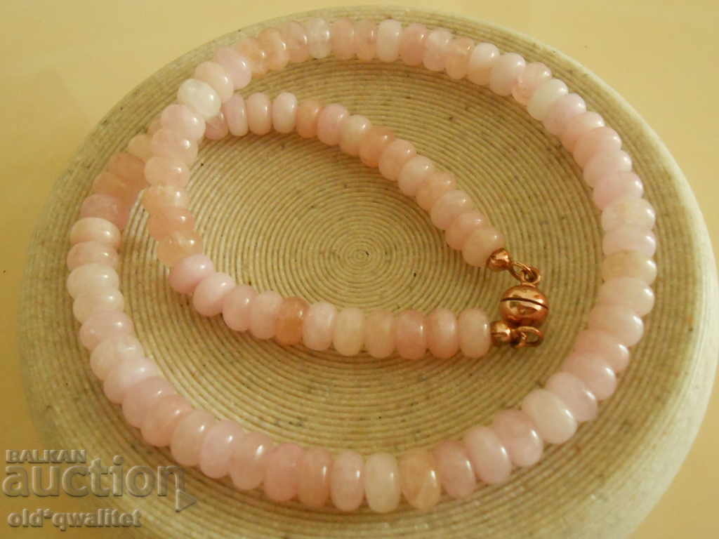 BRACELET and NECKLACE with pink MORGANITE, Silver 925 with gilding