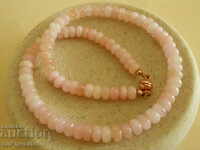 BRACELET and NECKLACE with pink MORGANITE, Silver 925 with gold plating