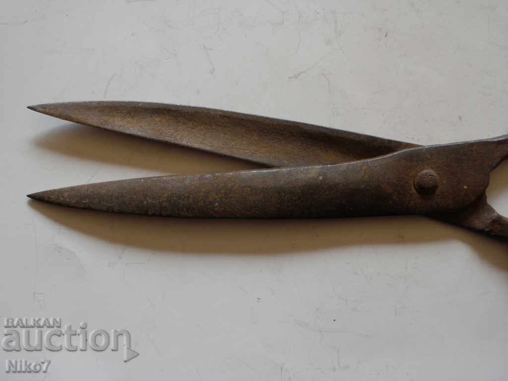 Παράδοση Παλιό, τεράστιο, σφυρηλατημένο στο χέρι ψαλίδι. Παράδοση Παλιό, τεράστιο, σφυρηλατημένο στο χέρι ψαλίδι.