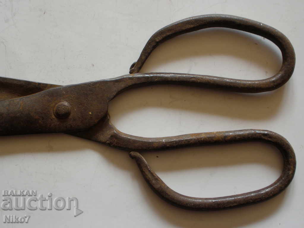 Παλιό, τεράστιο, σφυρηλατημένο στο χέρι ψαλίδι. - 5 Παλιό, τεράστιο, σφυρηλατημένο στο χέρι ψαλίδι. - 5