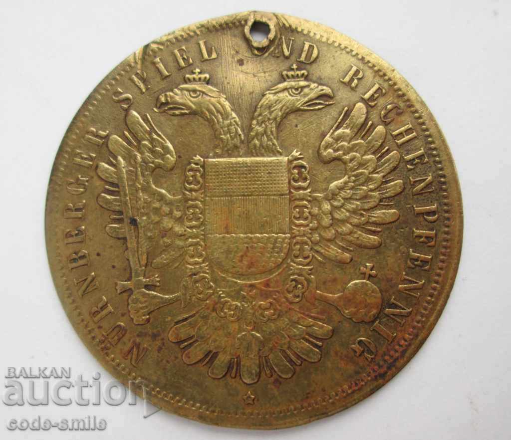 Auction  Old Pendant Token Franz Josef Austro-Hungary 19th Century