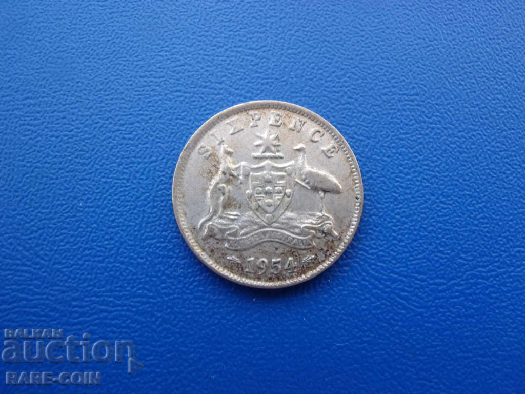 VI (30) Australia 6 Penny 1954
