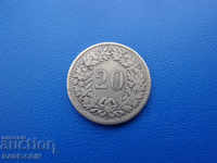 VI (85)  Швейцария  20  Рапен  1850  Сребро