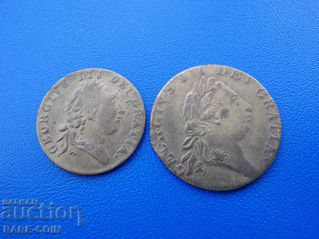 VI (103) Anglia Lot ½ Penny 1768 1 Farthing 1701 cu preț € 10.23 | 20.01 BGN VI (103) Anglia Lot ½ Penny 1768 1 Farthing 1701 cu preț € 10.23 | 20.01 BGN