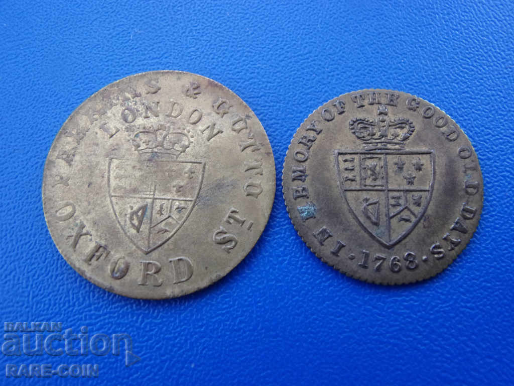 VI (104) Anglia Lot ½ Penny Oxford 1 Farthing 1768