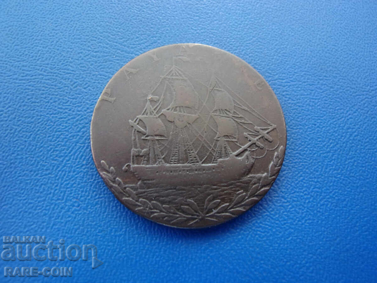 VI (104) Marea Portului Angliei ½ Penny 1794 VI (104) Marea Portului Angliei ½ Penny 1794