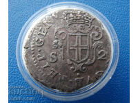 VI (112) Republica Genova 2 Soldi 1727 Monedă de argint