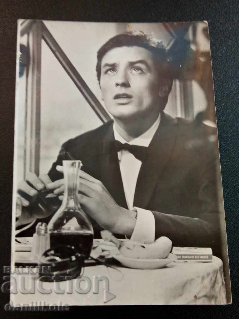 *$*Y*$* OLD PHOTO POSTCARD - ALAIN DELON *$*Y*$* *$*Y*$* OLD PHOTO POSTCARD - ALAIN DELON *$*Y*$*