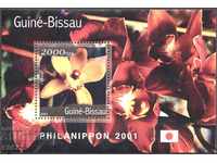 Pure Block of Flora Orchid Flowers Flowers 2001 din Guinea-Bissau