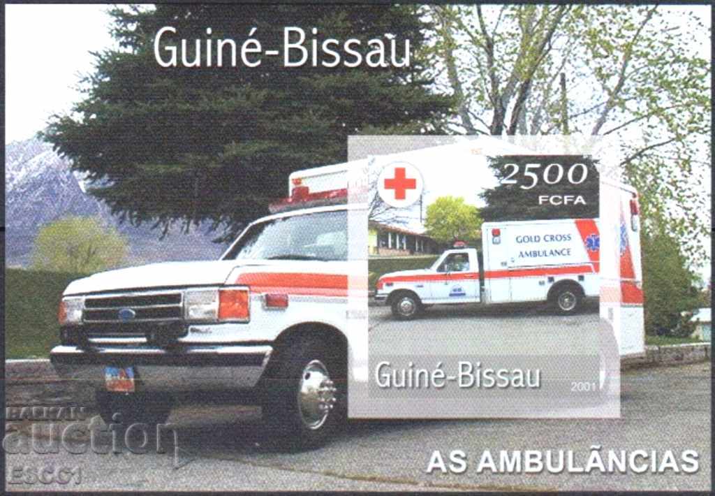 Чист блок Червен Кръст Автомобил 2001 от Гвинея Биссау