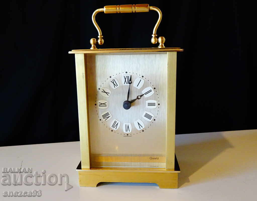 West German desk clock, brass.