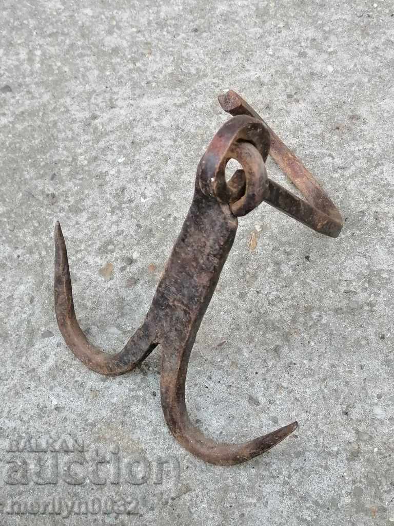 Delivery of An old forged scraping hook, double twin Delivery of An old forged scraping hook, double twin