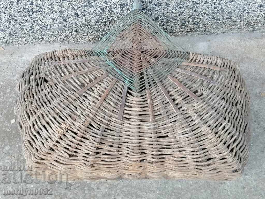 Old knit basket, wooden - 5 Old knit basket, wooden - 5