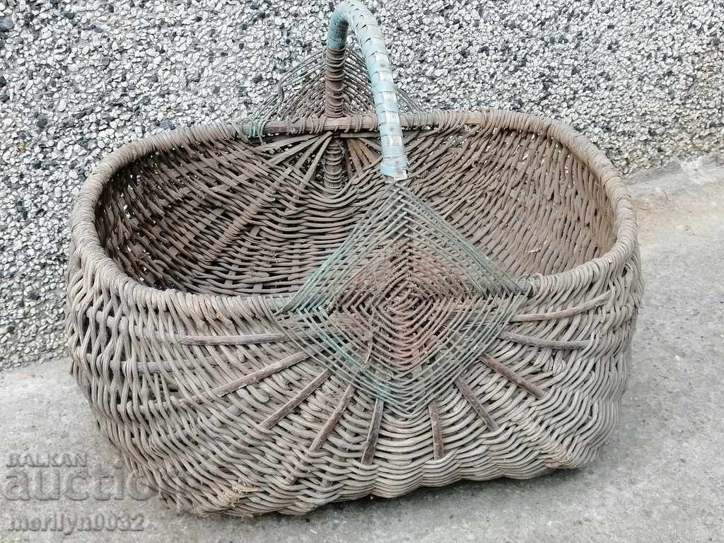 Old knit basket, wooden - 6 Old knit basket, wooden - 6