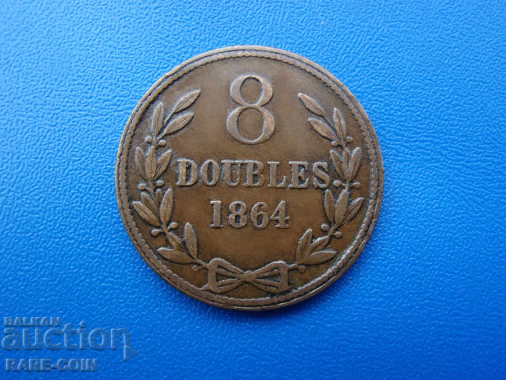 VII (23) Insula Guernsey 8 Double 1864