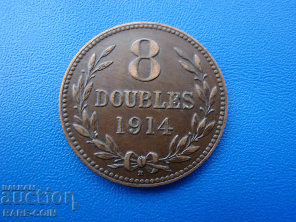VII (27) Insula Guernsey 8 Double 1914