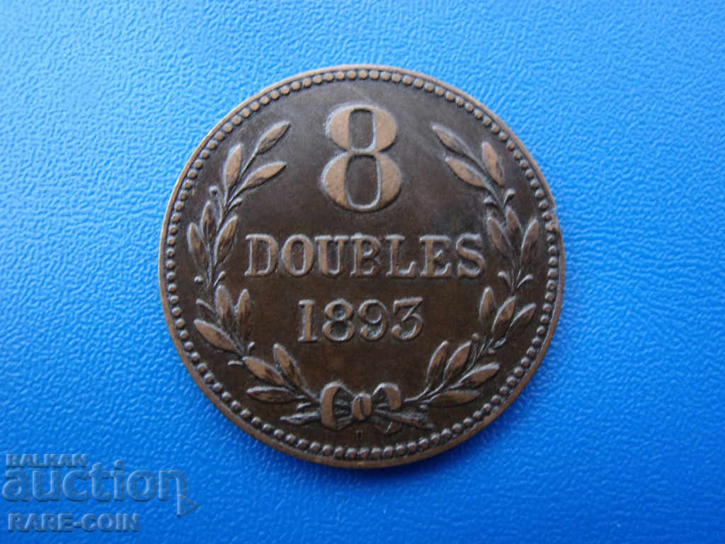 VII (28) Guernsey Island 8 Double 1893