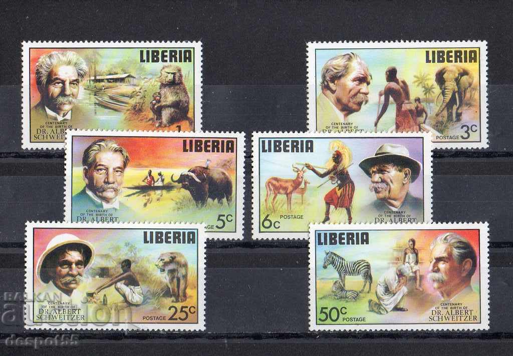 1975. Λιβερία. Τα 100α γενέθλια του Albert Schweitzer.