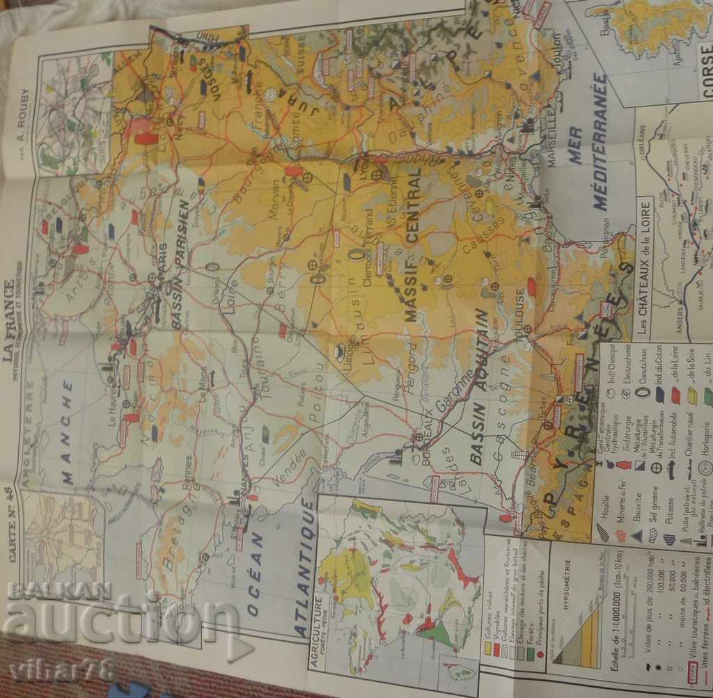 Livrarea VECHI MARE HARTE DE FRANȚĂ Livrarea VECHI MARE HARTE DE FRANȚĂ