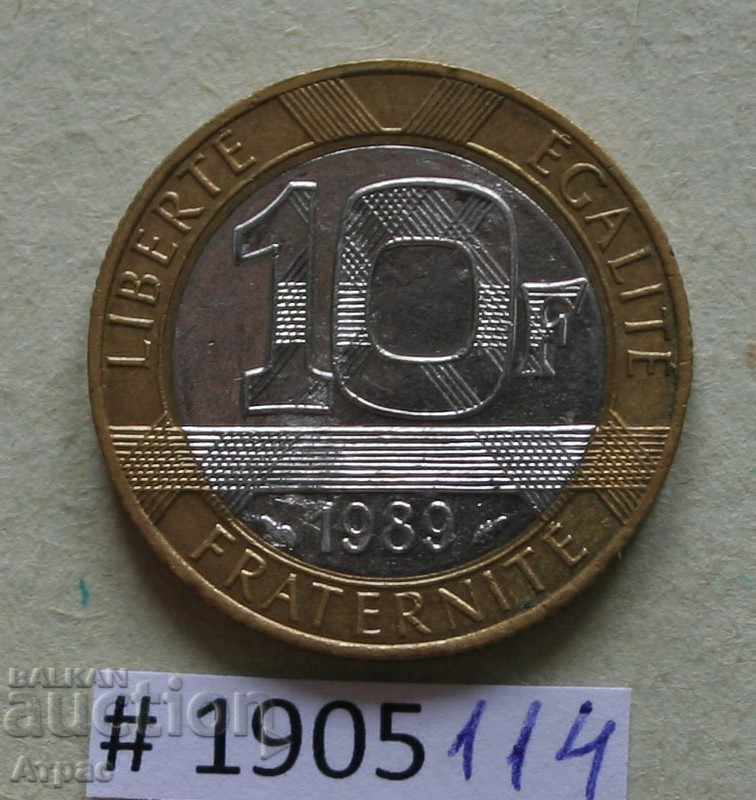 10  франка 1989  Франция