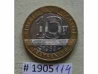 10  франка 1989  Франция