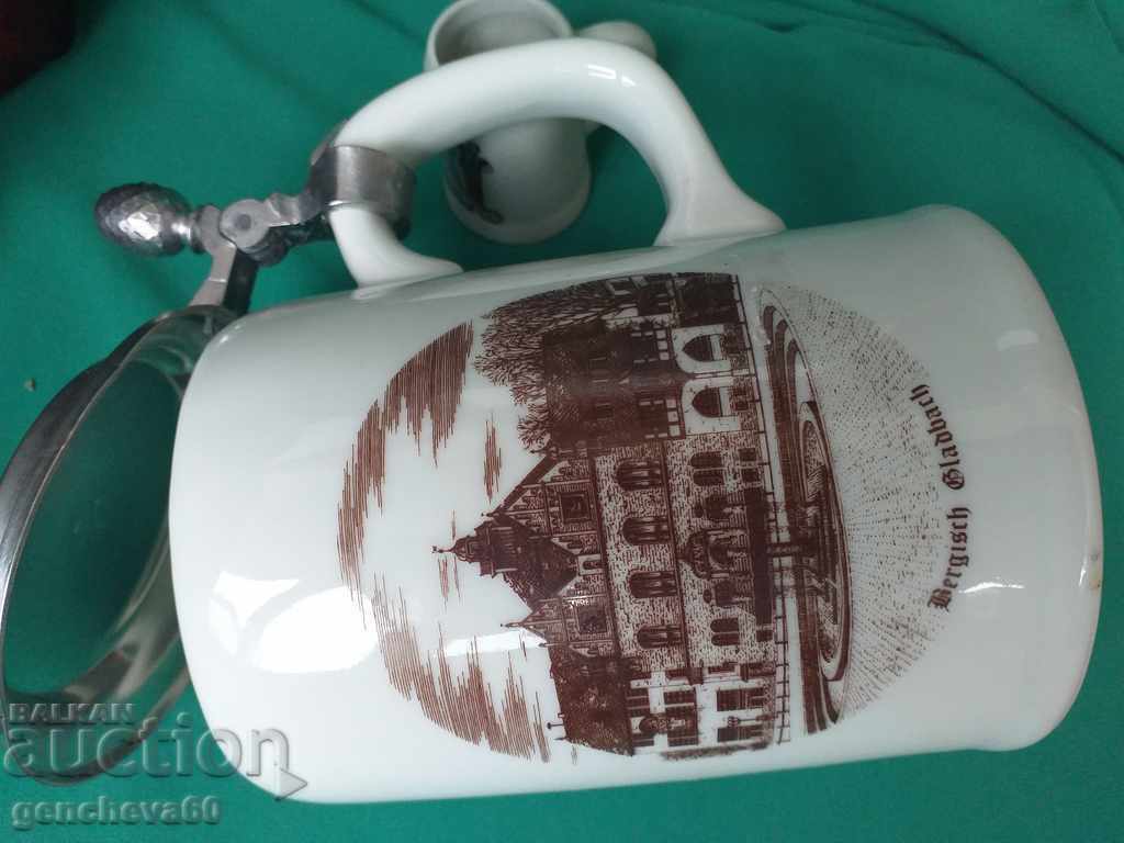 Jubilee porcelain mug, coat of arms, engraved, markings with price € 21.00 | 41.07 BGN Jubilee porcelain mug, coat of arms, engraved, markings with price € 21.00 | 41.07 BGN