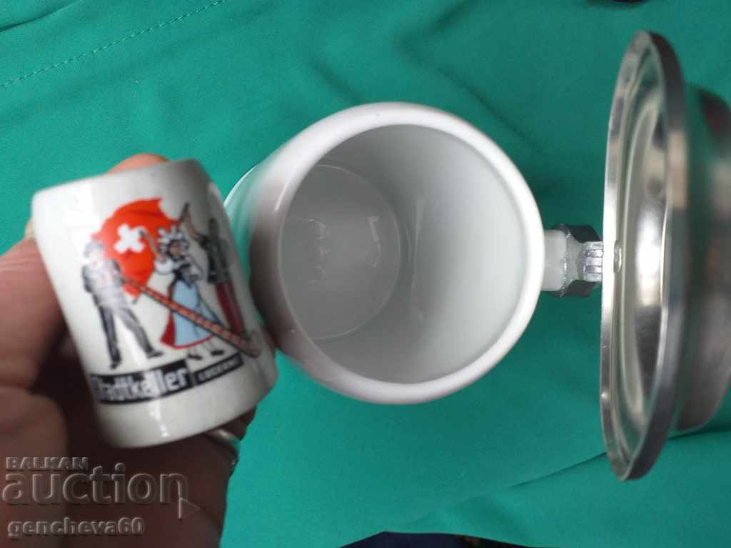 Jubilee porcelain mug, coat of arms, engraved, markings - 6 Jubilee porcelain mug, coat of arms, engraved, markings - 6