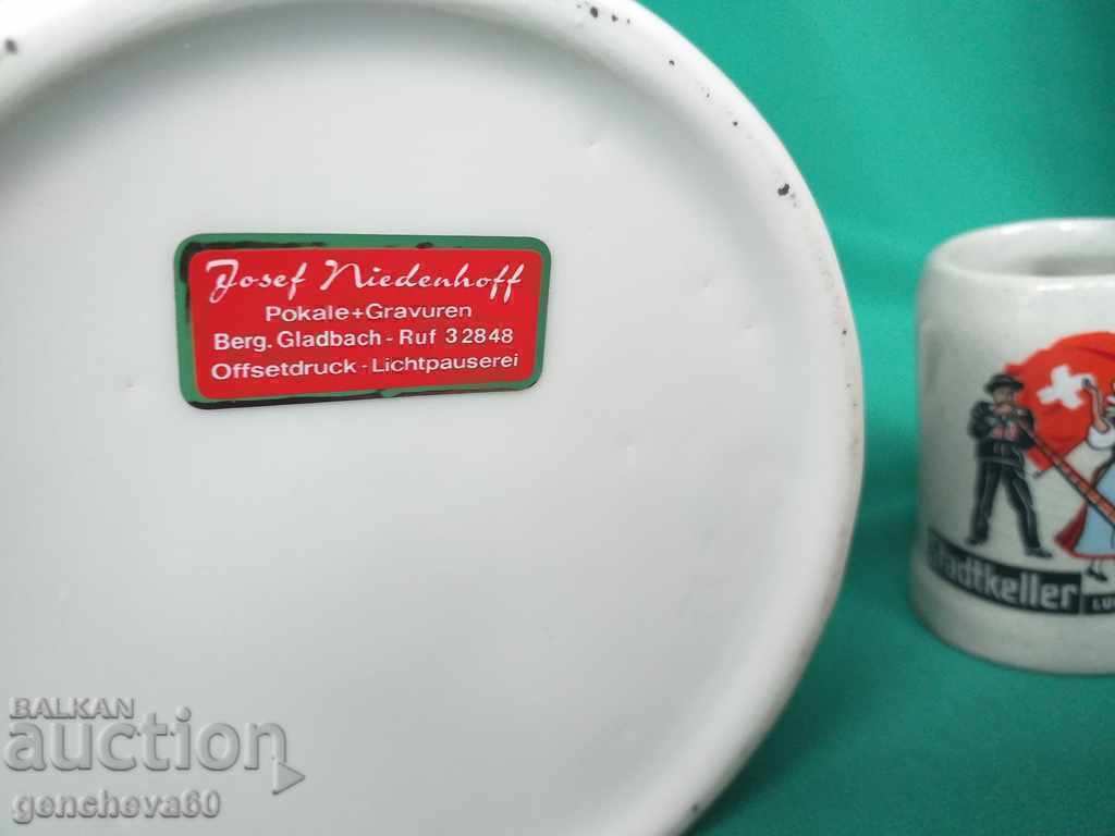 Ιωβηλαίου πορσελάνινη κούπα, εθνόσημο, χαραγμένο, σημάνσεις - 7