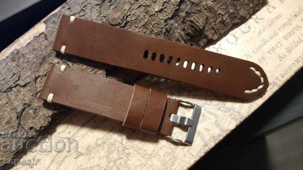 Leather watch strap 22mm Genuine leather hand 526