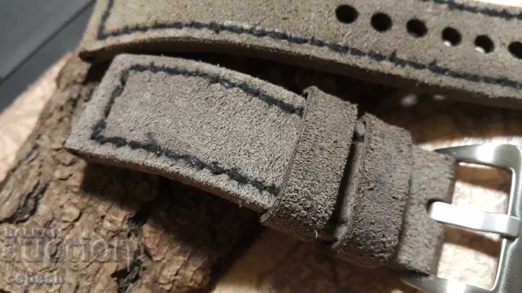 Leather watch strap 24mm Genuine leather suede 530 with price 40.00 BGN | € 20.45 Leather watch strap 24mm Genuine leather suede 530 with price 40.00 BGN | € 20.45