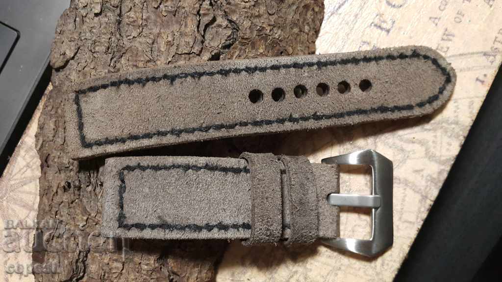 Auction Leather watch strap 24mm Genuine leather suede 530 Auction Leather watch strap 24mm Genuine leather suede 530