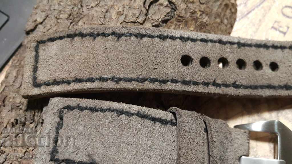 Delivery of Leather watch strap 24mm Genuine leather suede 530 Delivery of Leather watch strap 24mm Genuine leather suede 530