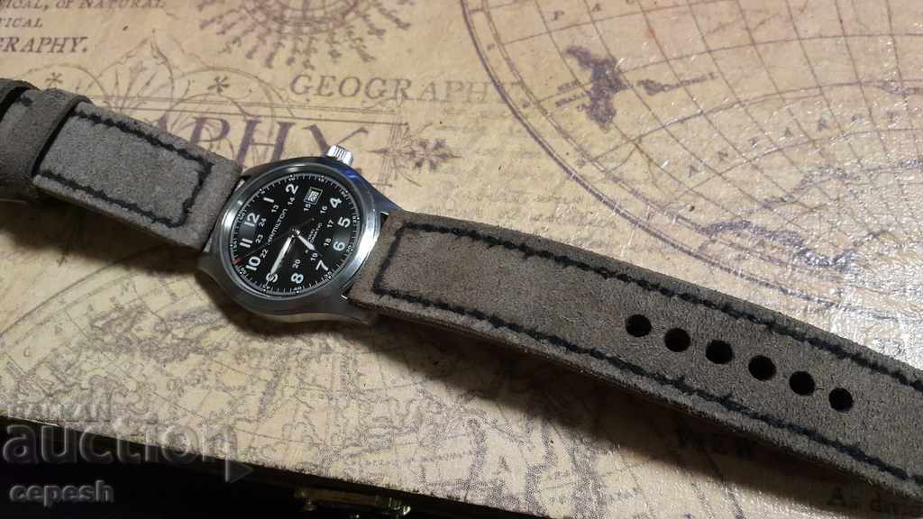 Leather watch strap 24mm Genuine leather suede 530 - 7 Leather watch strap 24mm Genuine leather suede 530 - 7