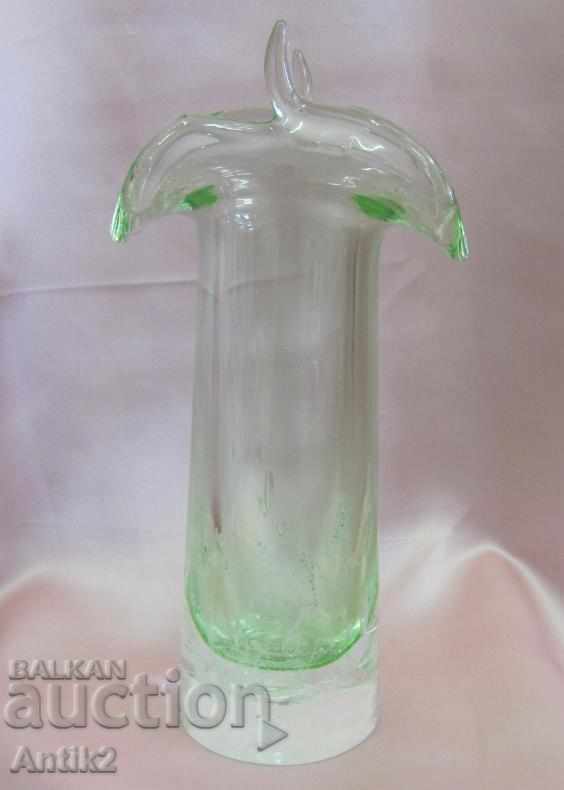 Vază de sticlă de cristal vechi de Murano