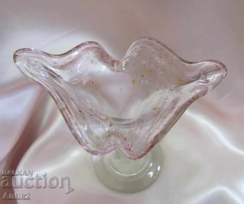 Old Murano Crystal Glass Vase - 5