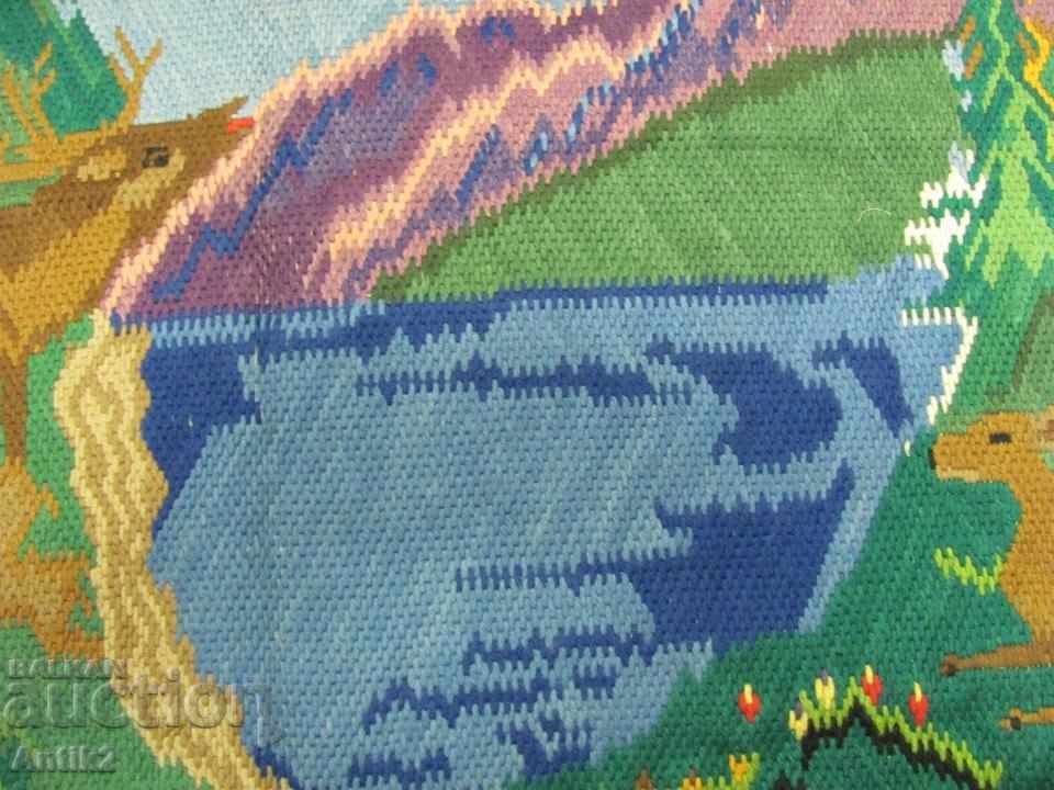 Auction Old Hand Embroidery Big Tapestry, Covir Auction Old Hand Embroidery Big Tapestry, Covir