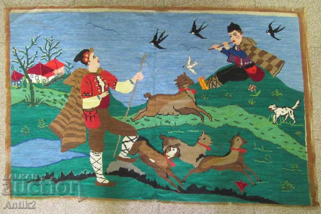 Old Hand Embroidery Big Tapestry, Covir